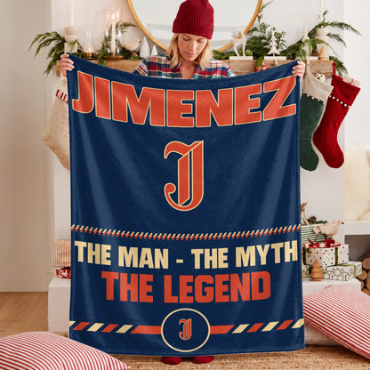 The Man The Myth The Legend Retro Fleece Blanket JIMENEZ 13K1 BK53