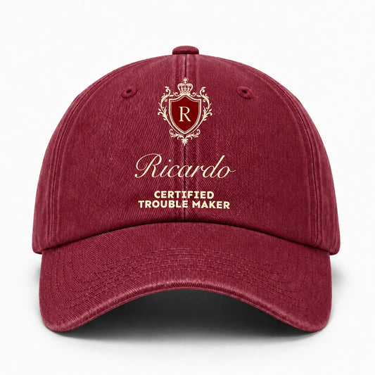Certified Trouble Maker Royal Burgundy Washed Cap RICARDO 13K1 C139PF