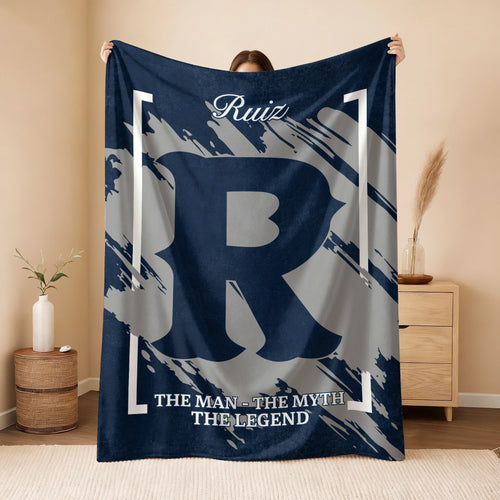 The Man The Myth The Legend Navy Baseball Fleece Blanket RUIZ 13K1 BK17