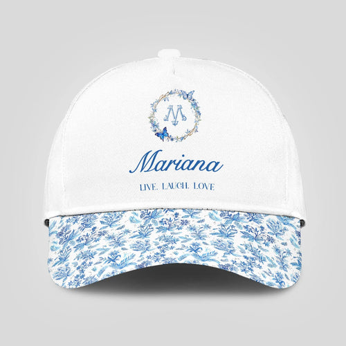 Live Laugh Love Blue Flowers Cap MARIANA 13K1 C50PF