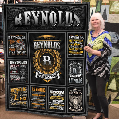 REYNOLDS Personalized Blanket | Custom Name Cozy Throw Gift 13K2-BK2