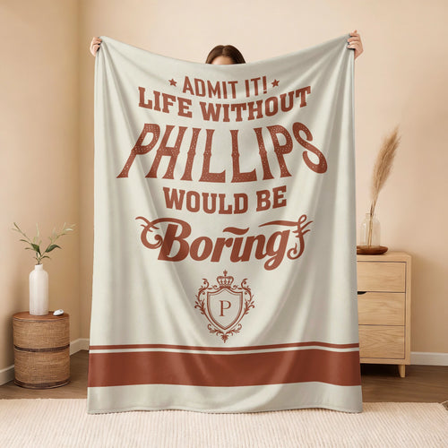 Life Without Your Name Would Be Boring Cream Terracotta Blanket PHILLIPS 13K1 BK24