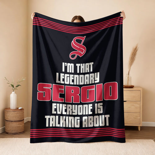 I'm That Legendary Name Dark Red Fleece Blanket SERGIO 13K1 BK48