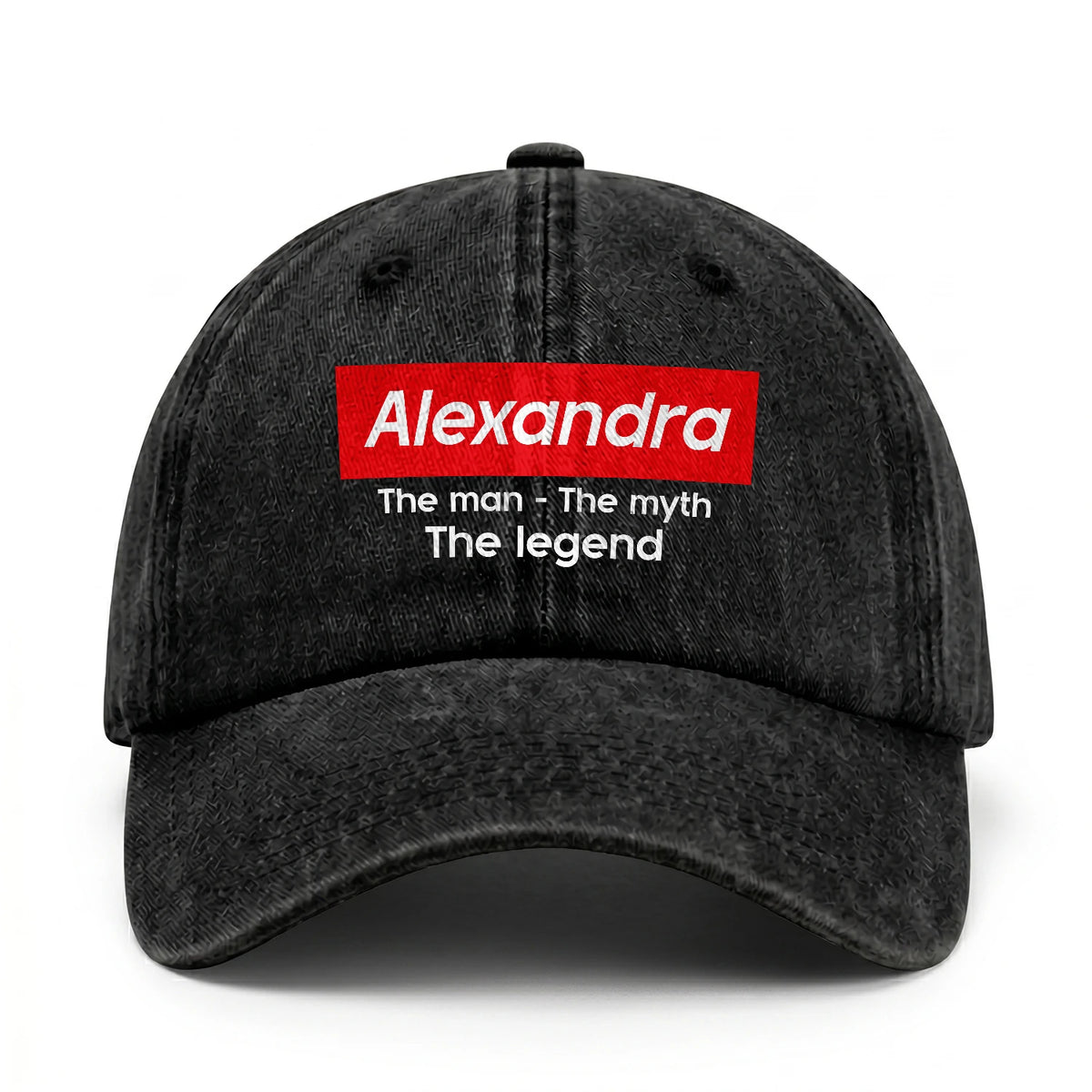Your Name The Man The Myth The Legend Red Logo Washed Cap ALEXANDRA 13K1 C130PF
