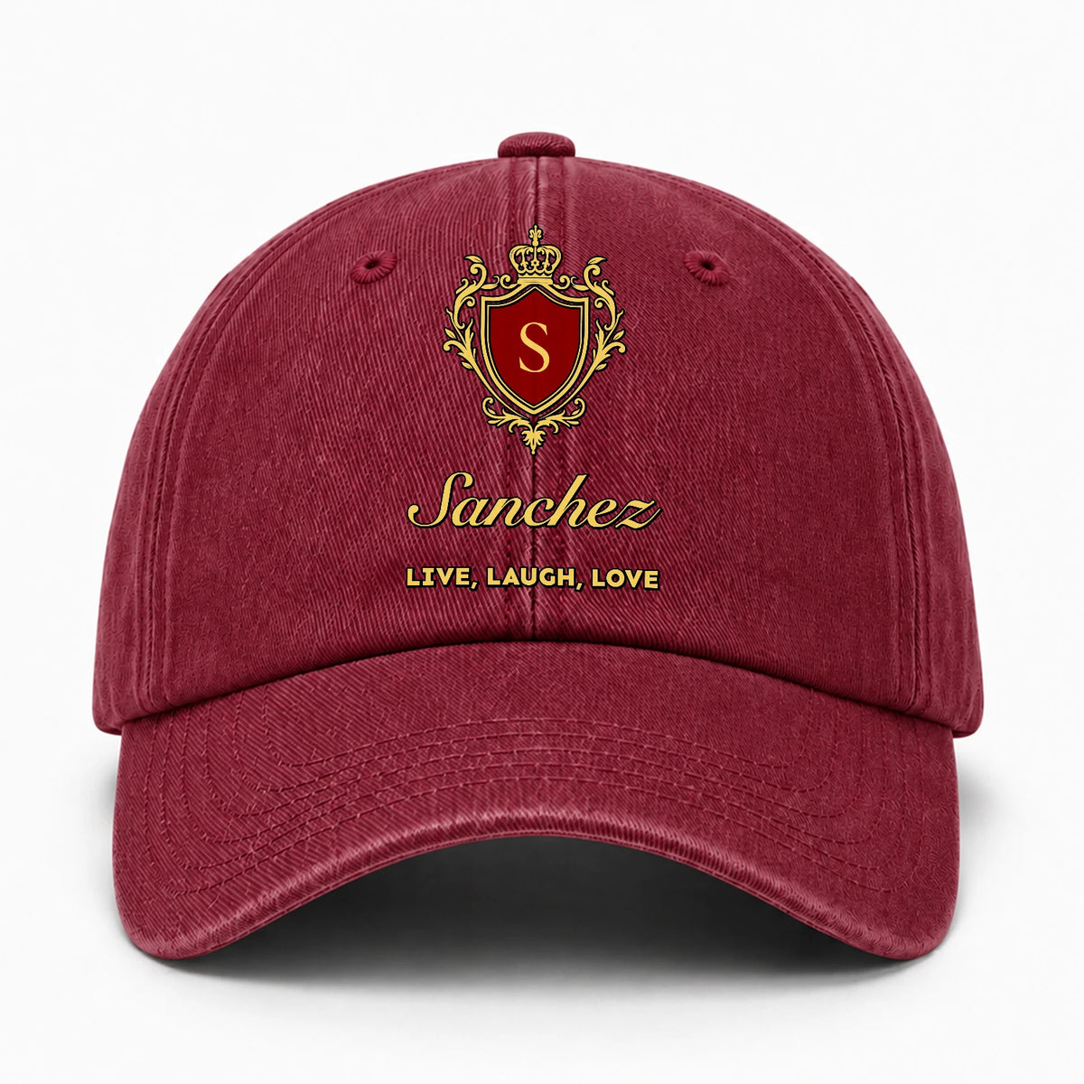 Live Laugh Love Luxury Burgundy Washed Cap SANCHEZ 13K1 C119PF