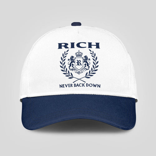 Never Back Down Blue And White Cap RICH 13K1 C59PF