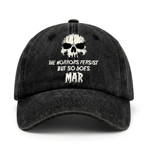 The Horrors Persist But So Does Your Name Cool Skull Washed Cap MAR 13K1 C134PF