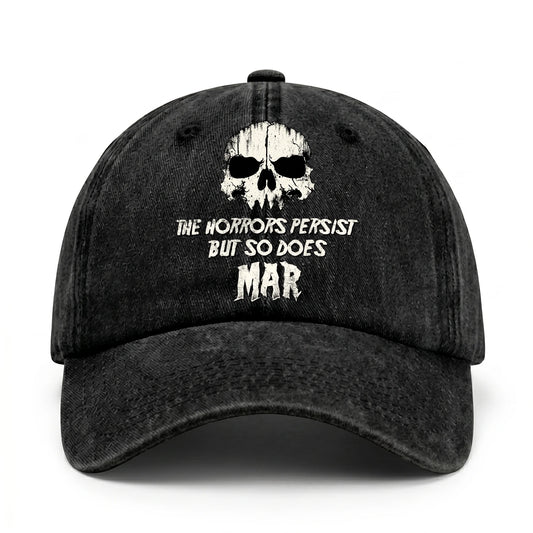 The Horrors Persist But So Does Your Name Cool Skull Washed Cap MAR 13K1 C134PF