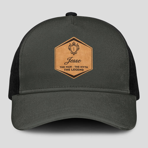 The Man The Myth The Legend Vintage Logo Gray And Black Cap JESSE 13K1 C211PF