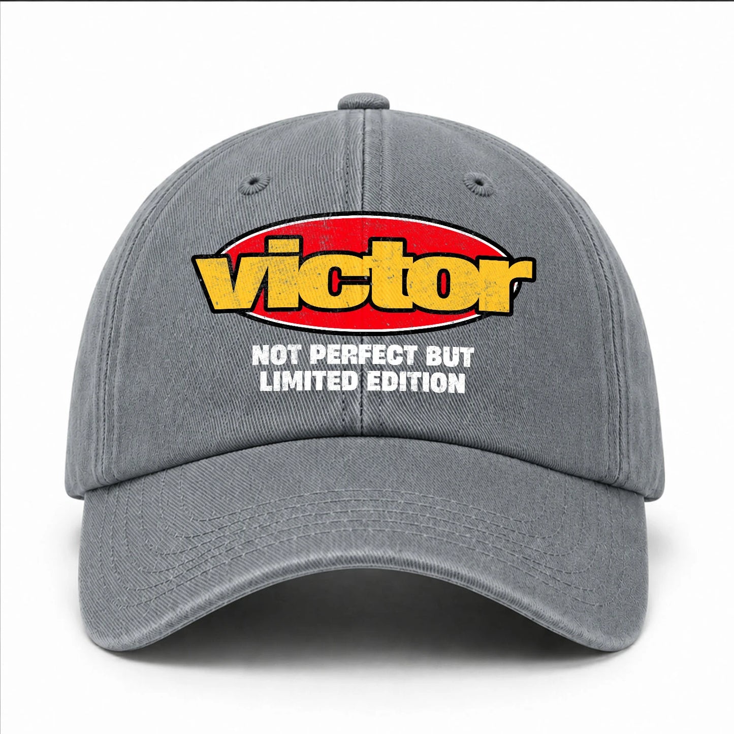 Your Name Not Perfect But Limited Edition Red Logo Washed Cap VICTOR 13K1 C84PF