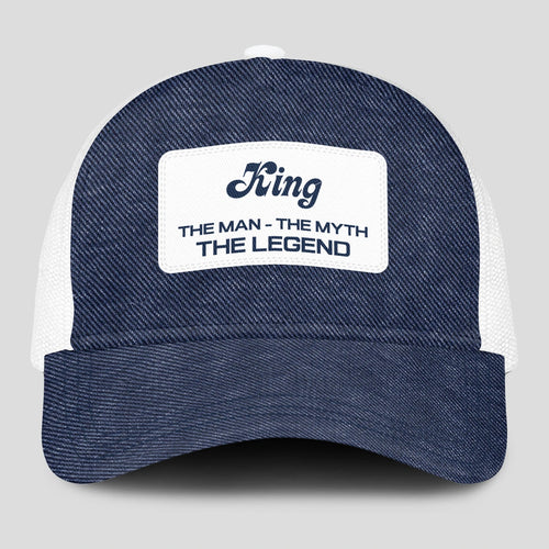 The Man The Myth The Legend Blue Denim Mesh Cap KING 13K1 C194PF
