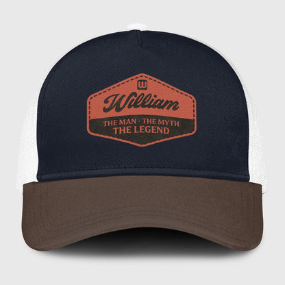 The Man The Myth The Legend Navy And Brown Mesh Cap WILLIAM 13K1 C188PF