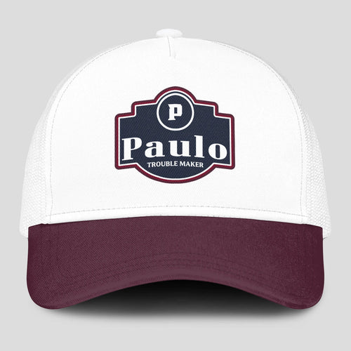 Trouble Maker Burgundy And White Funny Mesh Cap PAULO 13K1 C201PF