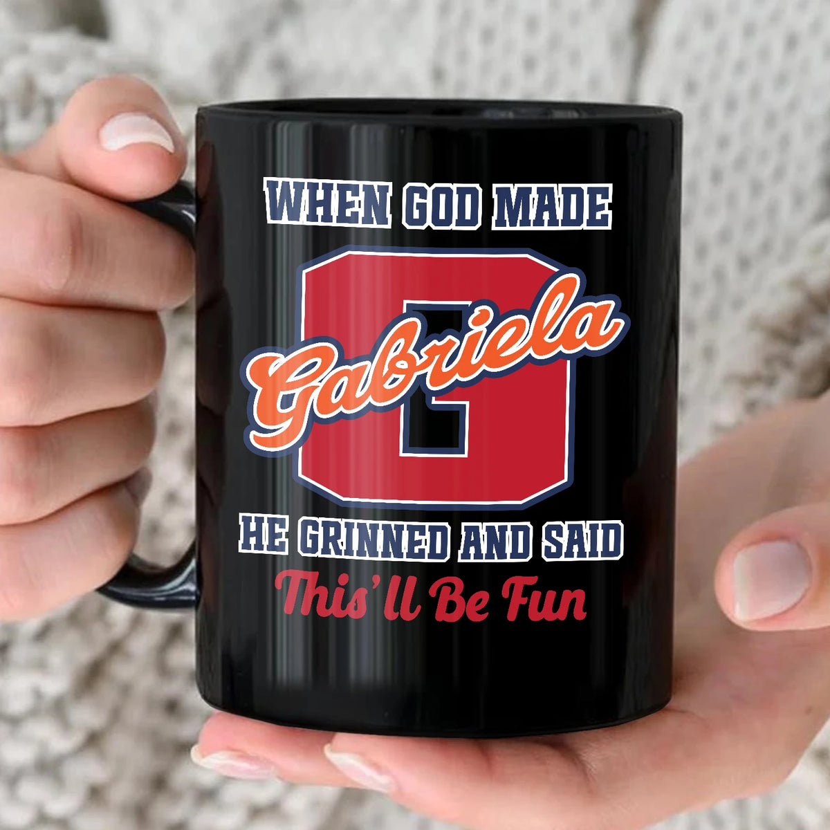 When God Made Your Name Personalized Baseball Mug GABRIELA 13K1 MG07