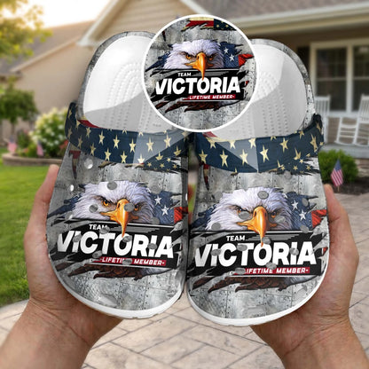 VICTORIA 13K1-CR1 Personalized Name Clogs "Team Lifetime Member"