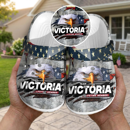 VICTORIA 13K1-CR1 Personalized Name Clogs "Team Lifetime Member"