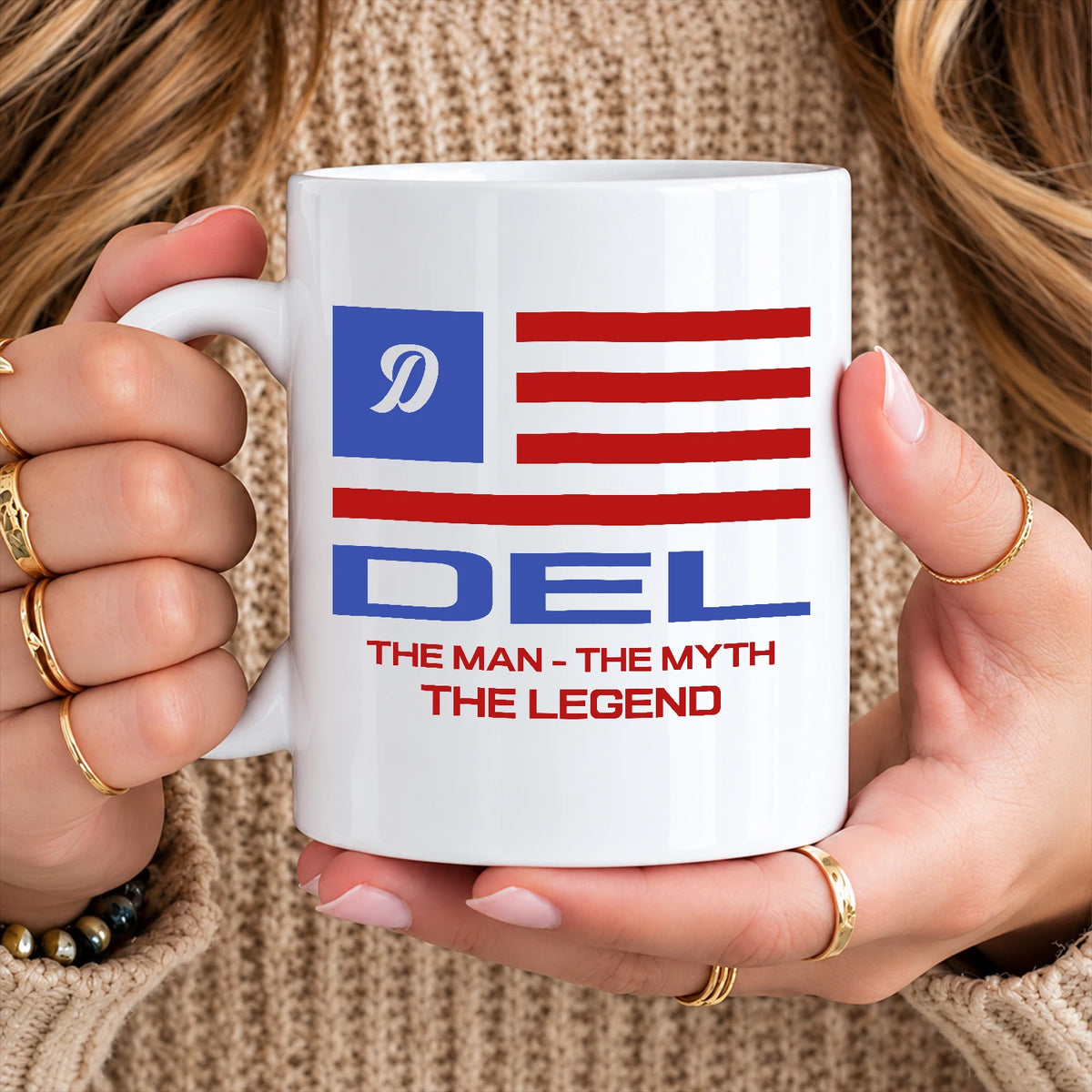 The Man The Myth The Legend American Flag Mug DEL 13K1 MG18