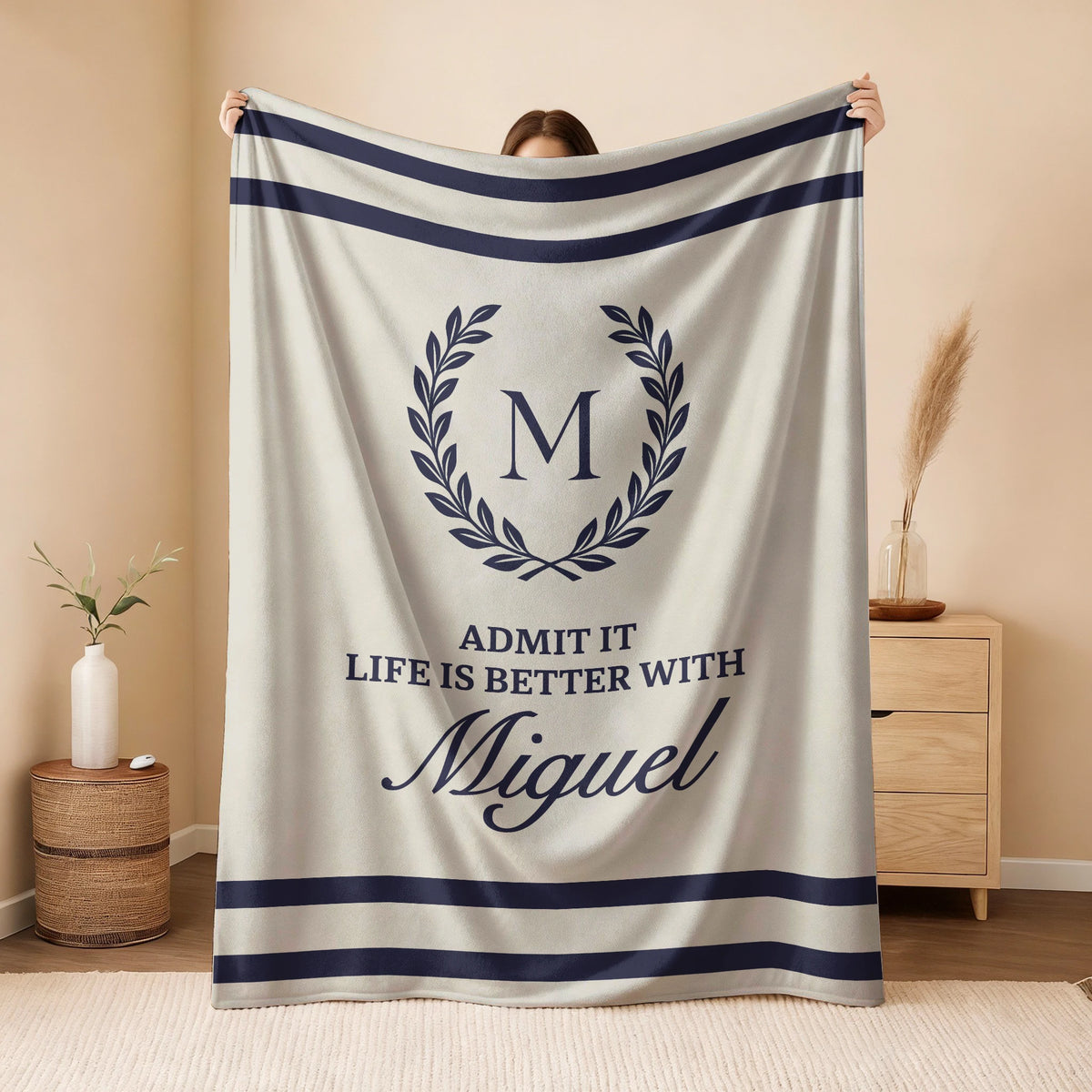 Admit It Life Is Better With Your Name Vintage Fleece Blanket MIGUEL 13K1 BK40