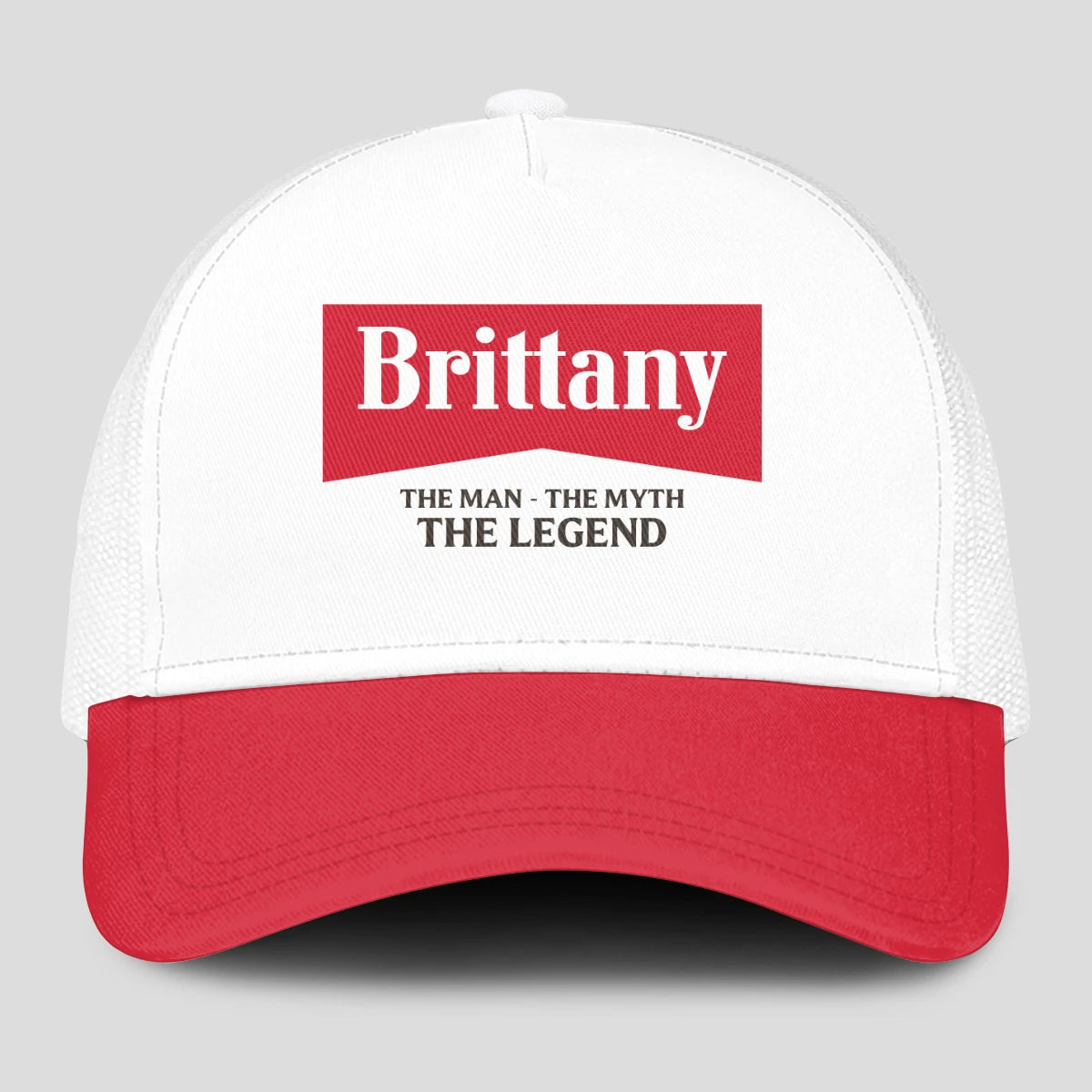 The Man The Myth The Legend Red And White Mesh Cap BRITTANY 13K1 C197PF