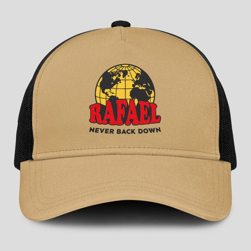 Never Back Down World Logo Khaki Mesh Cap RAFAEL 13K1 C212PF