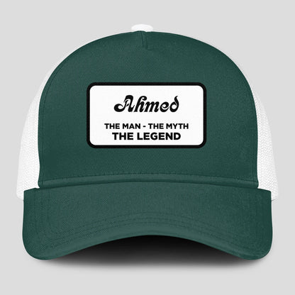 The Man The Myth The Legend Green And White Mesh Cap AHMED 13K1 C198PF