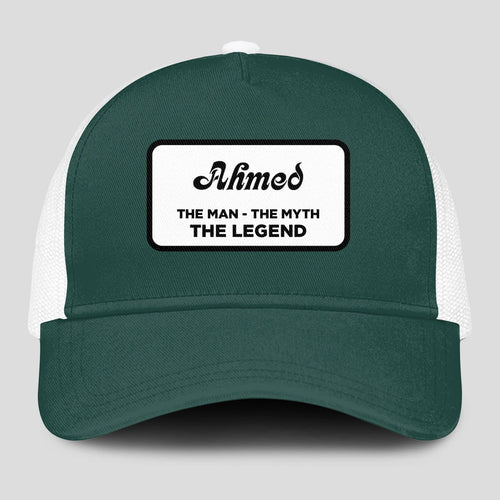 The Man The Myth The Legend Green And White Mesh Cap AHMED 13K1 C198PF