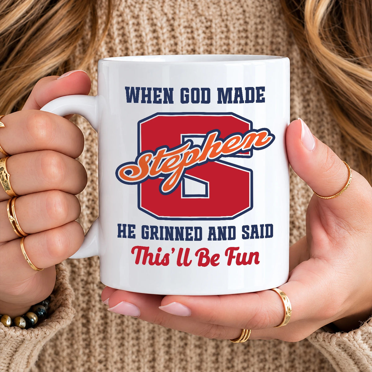 When God Made Your Name Personalized Baseball Mug STEPHEN 13K1 MG07