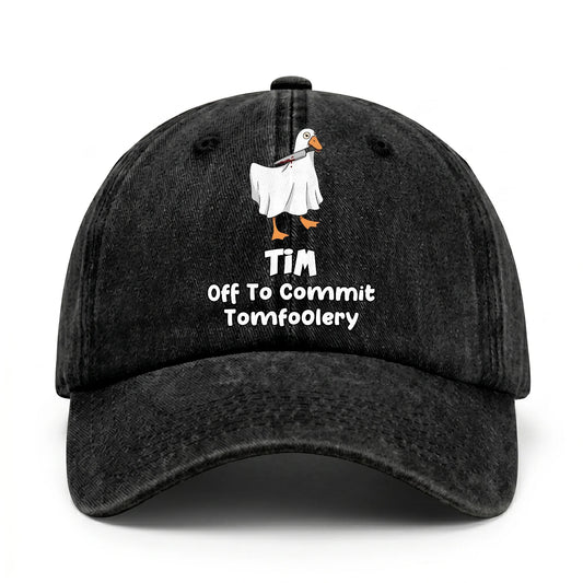 Off To Commit Tomfoolery Funny Goose Washed Cap TIM 13K1 C131PF