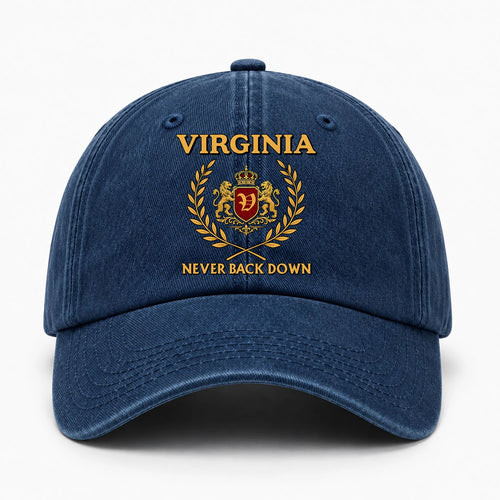 Never Back Down Royal Blue Denim Cap VIRGINIA 13K1 C60PF