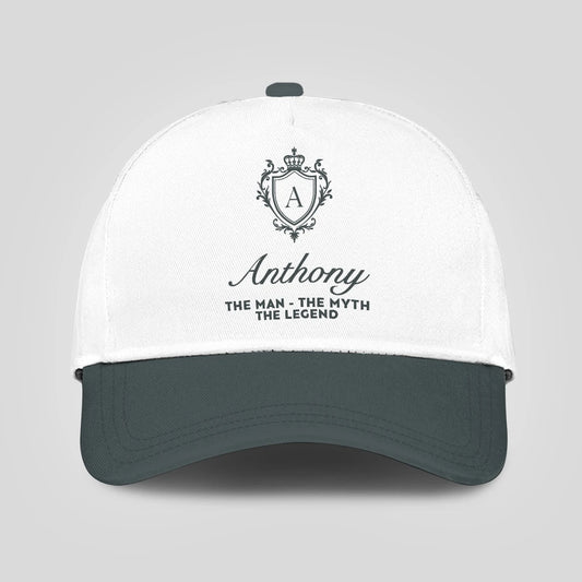 The Man The Myth The Legend Elegant Gray And White Cap ANTHONY 13K1 C170PF