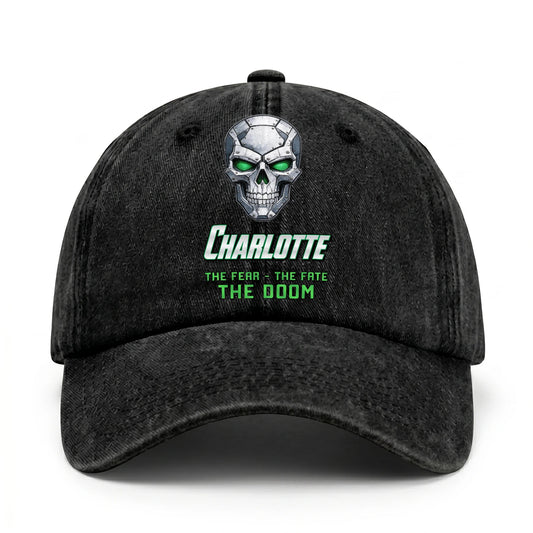 The Fear The Fate The Doom Skull Washed Cap CHARLOTTE 13K1 C99PF