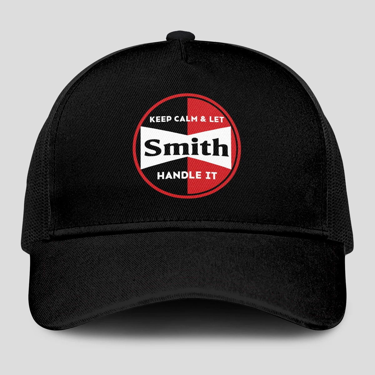 Keep Calm & Let Your Name Handle It Black Mesh Cap SMITH 13K1 C206PF