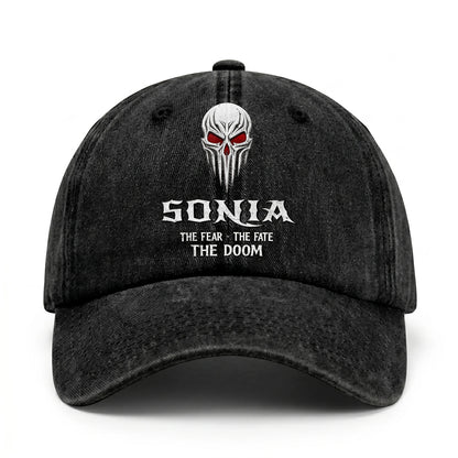 Your Name The Fear The Fate The Doom Skull Washed Cap SONIA 13K1 C98PF