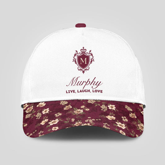Live Laugh Love Floral Burgundy Cap MURPHY 13K1 C112PF