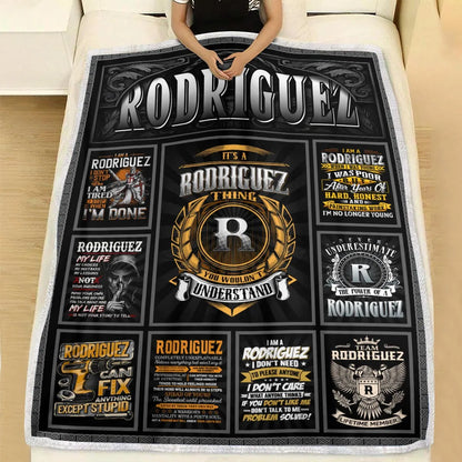 RODRIGUEZ Personalized Blanket | Custom Name Cozy Throw Gift 13K1-BK2