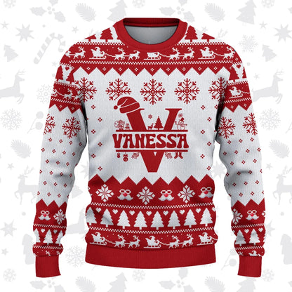 VANESSA Personalized Christmas Pajama Set - Holiday Gift Outfit 13K1-CR2