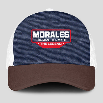 The Man The Myth The Legend Navy Brown And White Mesh Cap MORALES 13K1 C200PF
