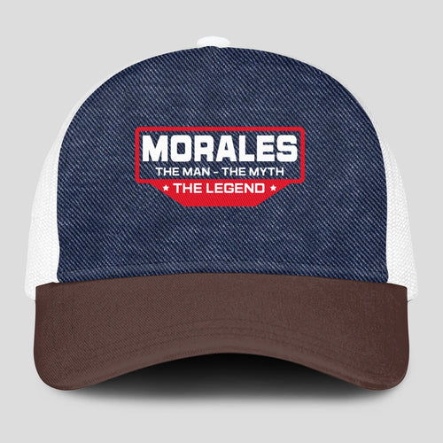 The Man The Myth The Legend Navy Brown And White Mesh Cap MORALES 13K1 C200PF