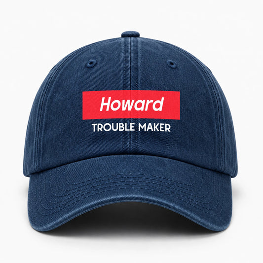 Trouble Maker Red Logo Washed Cap HOWARD 13K1 C140PF