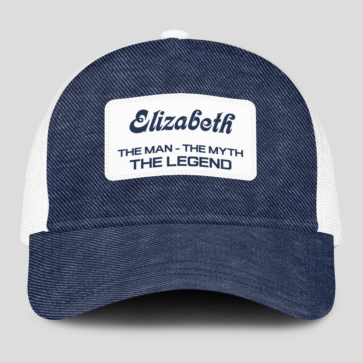 The Man The Myth The Legend Blue Denim Mesh Cap ELIZABETH 13K1 C194PF