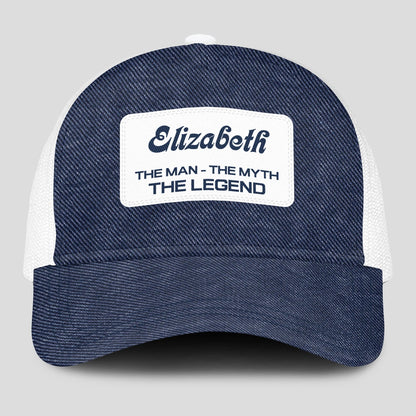 The Man The Myth The Legend Blue Denim Mesh Cap ELIZABETH 13K1 C194PF