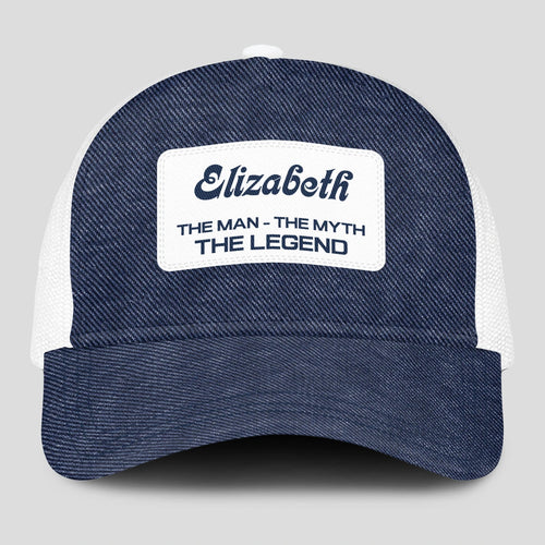 The Man The Myth The Legend Blue Denim Mesh Cap ELIZABETH 13K1 C194PF