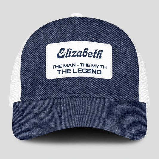 The Man The Myth The Legend Blue Denim Mesh Cap ELIZABETH 13K1 C194PF