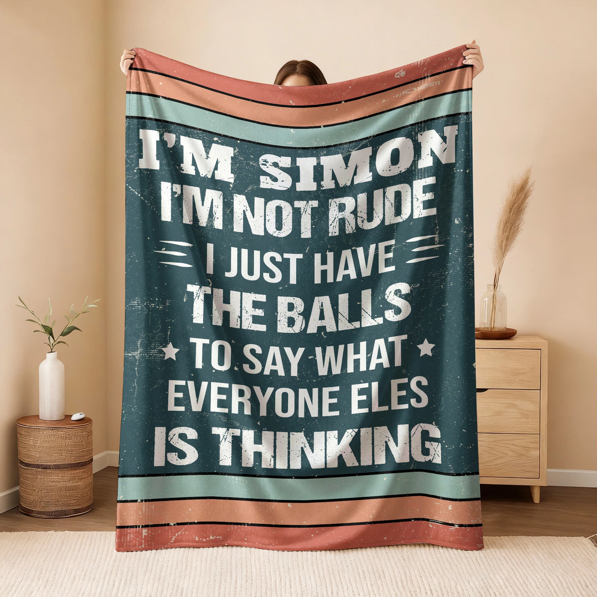 I'm Name Not Rude Just Have the Balls Fleece Blanket SIMON 13K1 BK65
