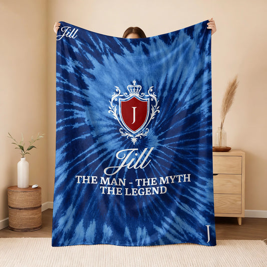 The Man The Myth The Legend Blue Waves Fleece Blanket JILL 13K1 BK11