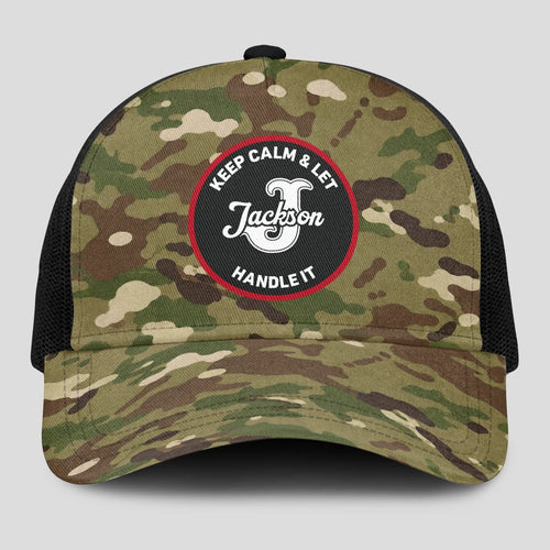 Keep Calm & Let Your Name Handle It Camo Mesh Cap JACKSON 13K1 C209PF