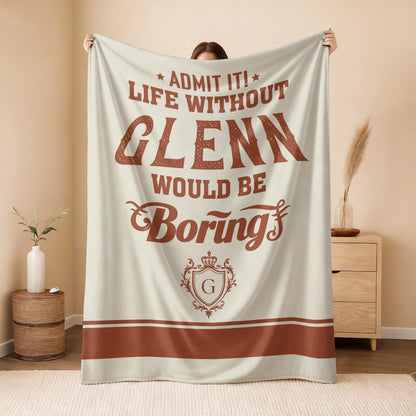 Life Without Your Name Would Be Boring Cream Terracotta Blanket GLENN 13K1 BK24