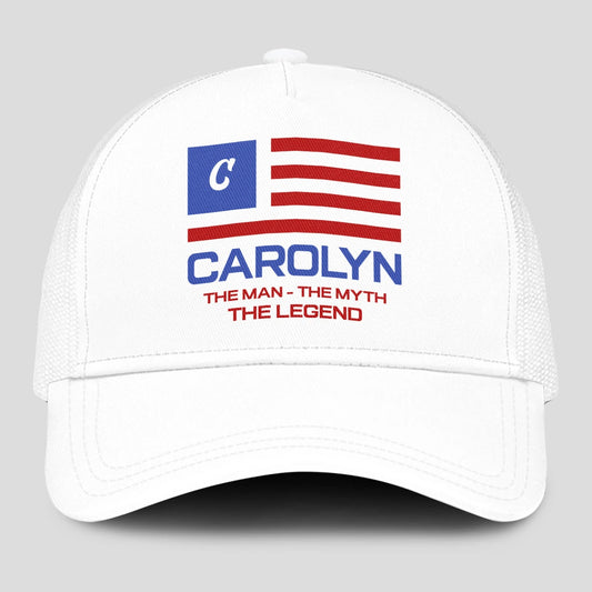 The Man The Myth The Legend America Flag Mesh Cap CAROLYN 13K1 C193PF