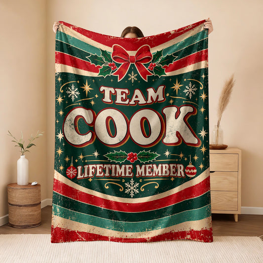 Team Your Name Lifetime Member Christmas Fleece Blanket COOK 13K1 BK52