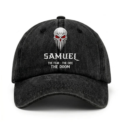 Your Name The Fear The Fate The Doom Skull Washed Cap SAMUEL 13K1 C98PF